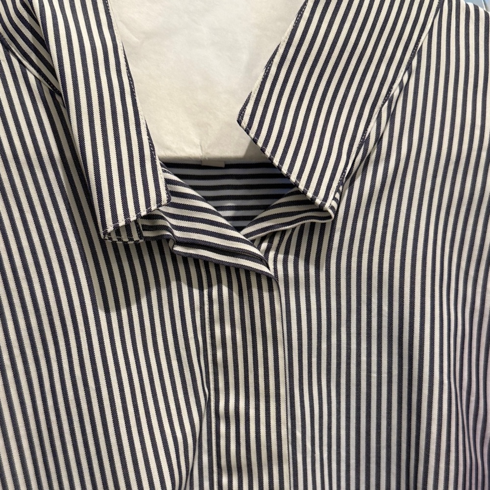 Lot of 2 Ann Mashburn Striped popover Shirts in Dark Blue and Pink - Picture 4 of 5